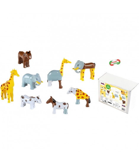 Animaux magnétiques - KLEIN - 0066 - 8 grands animaux Funny Puzzle, boîte fermée - 32 pieces - Des 12 mois