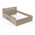 Lit adulte - MICHIGAN - 140 x 200 cm - 2 tiroirs / 1 niche - Chene Kronberg - DEMEYERE