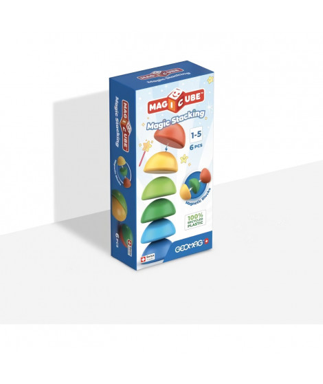Blocs magnétiques - GEOMAG - Magicube 060 - 6 pieces - Empilables - Plastique recyclé