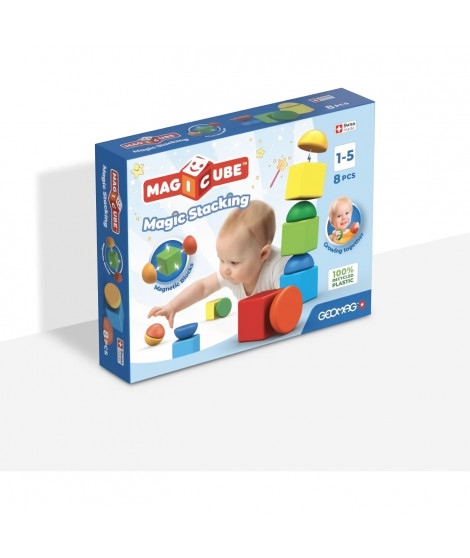 Blocs magnétiques - GEOMAG - Magicube 061 - 8 pieces - Empilables - Plastique recyclé