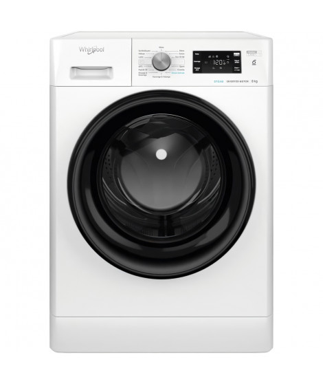 Lave-linge hublot WHIRLPOOL FFBU8258VFR - 8 kg - Induction - L60cm - 1200 trs/min - Classe B - Blanc