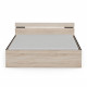 Demeyere Lit adulte MICHIGAN - 160 x 200 cm - Mulitiples rangements  - Chene et noir