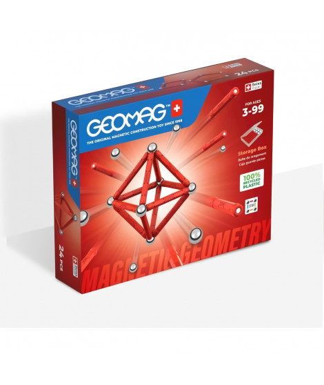Jeu de construction magnétique - GEOMAG - Classic Recycled Magnetic Geometry 24 pieces - Géométrie - 3D - Éducatif