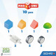Blocs magnétiques - GEOMAG - Magicube 308 - 10 pieces - Formes variées - Véhicules - Plastique recyclé