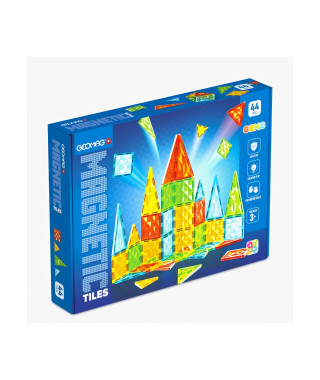 Tuiles magnétiques - GEOMAG - Tiles Gems 4102 - 44 pieces - Formes géométriques - Effet cristal