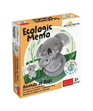 Jeux éducatifs - GEOMAG - Ecologic Memo Animals at Risk - Jeu de mémoire - Animaux en voie de disparition - Association bébé/…