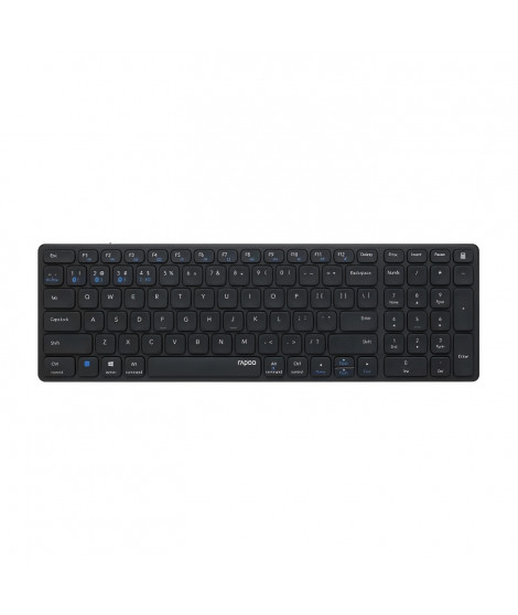 Ensemble clavier souris - RAPOO - 9700M - Sans fil - Multimode - Numpad - Noir