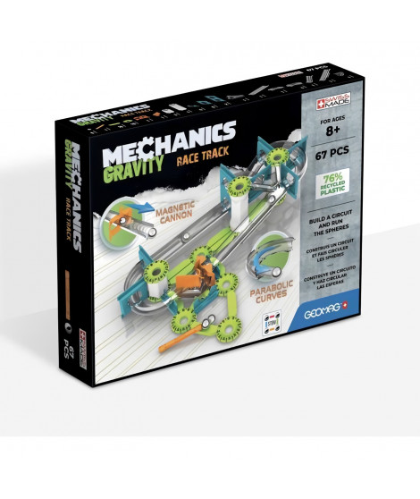 GEOMAG MECHANICS, GRAVITY 67 pcs, construction magnétique, jeux éducatifs, Jouet pour enfants des 8 ans, GMV00