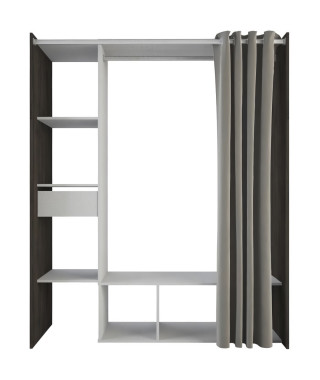 Kit dressing extensible MONTANA - Décor chene Waterford - 1 Tiroir - L 115/150 x P 50,1 x H 187 cm - Fabrication France - DEM…
