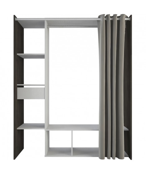 Kit dressing extensible MONTANA - Décor chene Waterford - 1 Tiroir - L 115/150 x P 50,1 x H 187 cm - Fabrication France - DEM…
