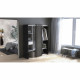 Kit dressing extensible MONTANA - Décor chene Waterford - 1 Tiroir - L 115/150 x P 50,1 x H 187 cm - Fabrication France - DEM…