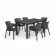 Lots de 6 Fauteuils monoblocs - empilables en résine de synthese  - forme cabriolet - imitation rotin tressé - ALLIBERT BY KE…