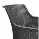 Lots de 6 Fauteuils monoblocs - empilables en résine de synthese  - forme cabriolet - imitation rotin tressé - ALLIBERT BY KE…