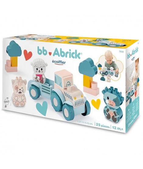 Tracteur - Ecoiffier - Mon premier tracteur - 25 pieces - Couleur pastel - Pour bébé 12 mois