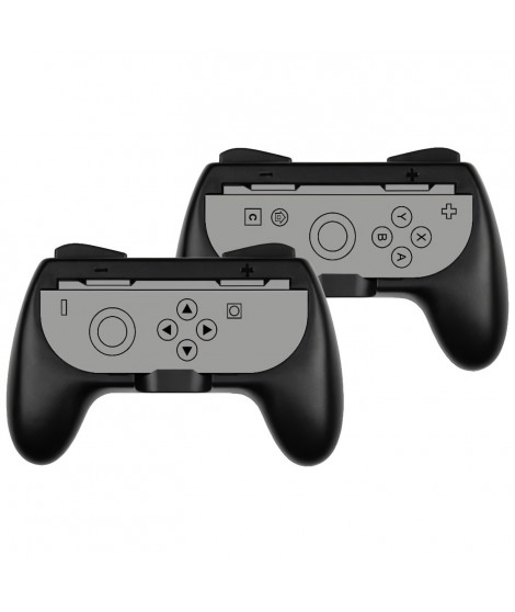 Paire de supports Joy-Con - KONIX - Nintendo Switch 2 - Forme de manette classique - Noir