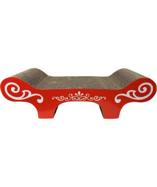 Griffoir carton ondulé 50x22x14 cm rouge