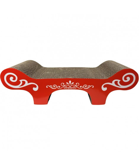 Griffoir carton ondulé 50x22x14 cm rouge