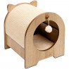 VESPER Meuble a griffer Minou - 36 x 36,5 x 40,5 cm - Marron clair - Pour chat