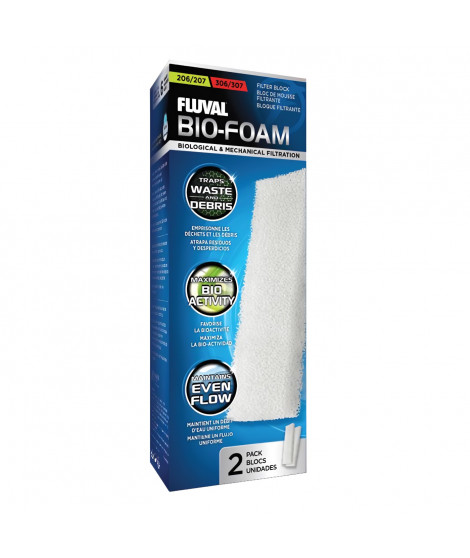 FLUVAL 2 blocs de mousses 206 306 - Pour aquarium