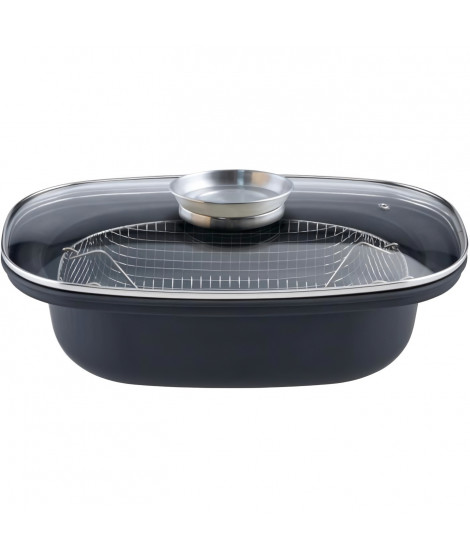 Cocotte arôme avec panier friture - GSW - 414593 - Acier carbone - 4 L / 32 cm - Tous feux dont induction
