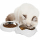 Gamelle pour chat - CATIT - PIXI - 2 x 200ml - Double - Bols en acier inoxydable amovibles - Blanc