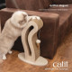 Griffoir pour chat - CATIT - Pixi Queue de chat - Avec balle en tissu et plume - Aspect chene naturel
