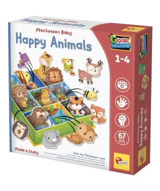 Boîte d'apprentissage Tri animaux - Jeu Montessori - LISCIANIGIOCHI - Jeu de classification, Apprentissage des habitats