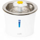 Fontaine a eau pour chat a fleur - CATIT - Flower - 3L - Dessus en acier inoxydable -  Avec LED - Blanc