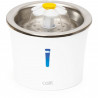 Fontaine a eau pour chat a fleur - CATIT - Flower - 3L - Dessus en acier inoxydable -  Avec LED - Blanc