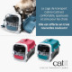 Cage de transport pour chat - CATIT - Cabrio - Multifonctionelle - Ouverture 360° - Turquoise