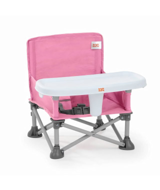 BRIGHT STARS Rehausseur de chaise, vert,  pliable, nomade, de voyage, Léger et facile a nettoyer, Sac de transport inclus