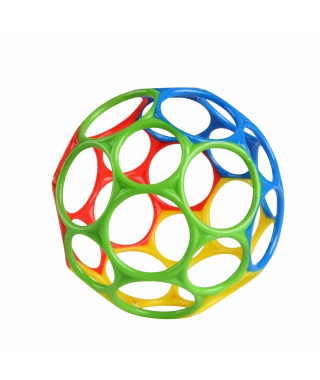 BRIGHT STARS Oball Classic balle flexible, facile a manipuler, jouet d'activité sensorielle, enfants tous âges, multicolore