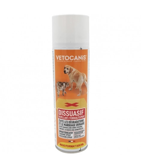 Spray répulsif - VETOCANIS - Chat et Chien, Protection de l'Habitation, Répulsif Intérieur et Extérieur