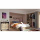 Demeyere Lit adulte MICHIGAN - 160 x 200 cm - Mulitiples rangements  - Chene brossé