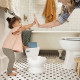 INGENUITY Mini Toilette enfant avec Réducteur de Toilette inclus, Chasse d'eau musicale et rangement lingette intégré blanc