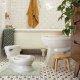 INGENUITY Mini Toilette enfant avec Réducteur de Toilette inclus, Chasse d'eau musicale et rangement lingette intégré blanc