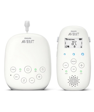 Ecoute-bébé - PHILIPS AVENT - Audio DECT - Blanc - Ecran LCD - Capteur de température - Veilleuse