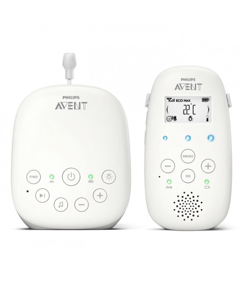 Ecoute-bébé - PHILIPS AVENT - Audio DECT - Blanc - Ecran LCD - Capteur de température - Veilleuse