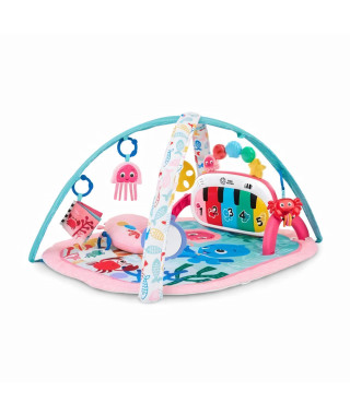 BABY EINSTEIN Tapis de sol éveil bébé fille évolutif 4-en-1 -Kickin' Tunes- jouet piano, arche jouets sensoriels, multilingue