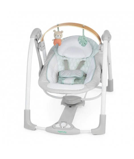 INGENUITY Transat bébé balancelle électrique pliable -Cosy Spot- arche jouets amovible, réglages balancement, minuterie, incl…