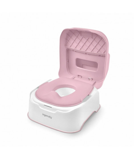 INGENUITY Marche pied et pot d'apprentissage avec cuvette amovible, Antidérapant, Assise ergonomique, rose