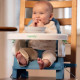 INGENUITY Rehausseur de chaise deluxe pliable Turquoise, nomade avec tablette et sangles inclus