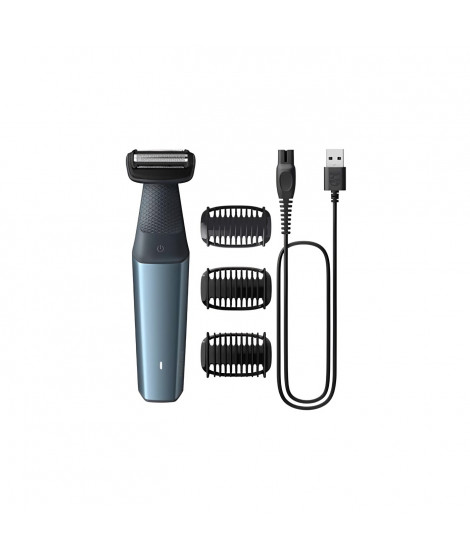 Tondeuse homme - Philips - Bodygroom Series 3000 - 3 sabots amovibles - Autonomie 60 min - Étanche