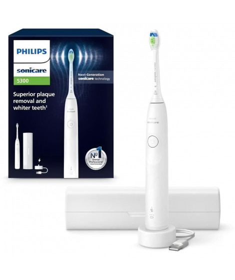 Brosse a dents - PHILIPS - HX7108/02 - Sonicare - Serie 5300 - Blanc - Eléctrique