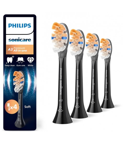 Lot de 4 tetes de brosse - PHILIPS - HX9094/88 - A3 black