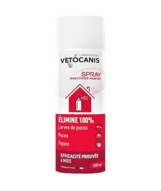 Spray anti-parasitaires - VETOCANIS - Anti-Puces, Anti-Tiques pour Habitat
