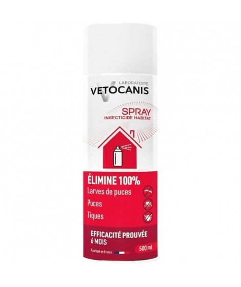 Spray anti-parasitaires - VETOCANIS - Anti-Puces, Anti-Tiques pour Habitat