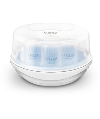Stérilisateur micro-ondes - PHILIPS AVENT - Vapeur rapide - Bleu/Blanc - Stérilise en 2 min - Design compact