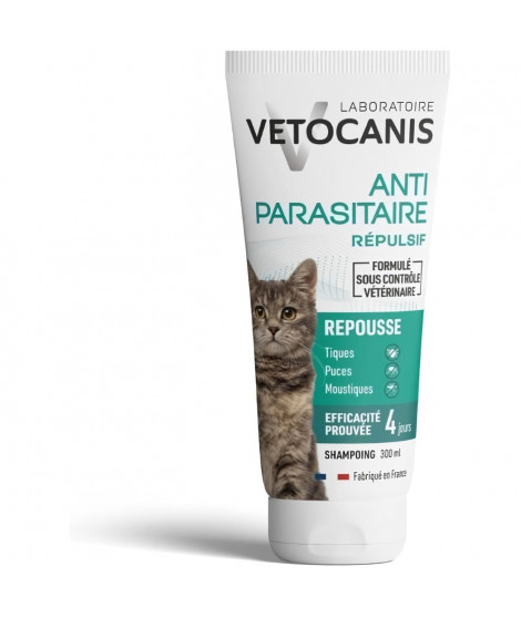 Shampoing anti-puces - VETOCANIS - Répulsif Chat 300ml