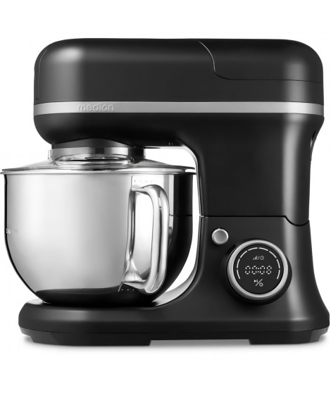 Robot pâtissier 3-en-1- MEDION - MD18430 - 1200 W - 5 L - 8 vitesses - Fonction hachoir - Noir